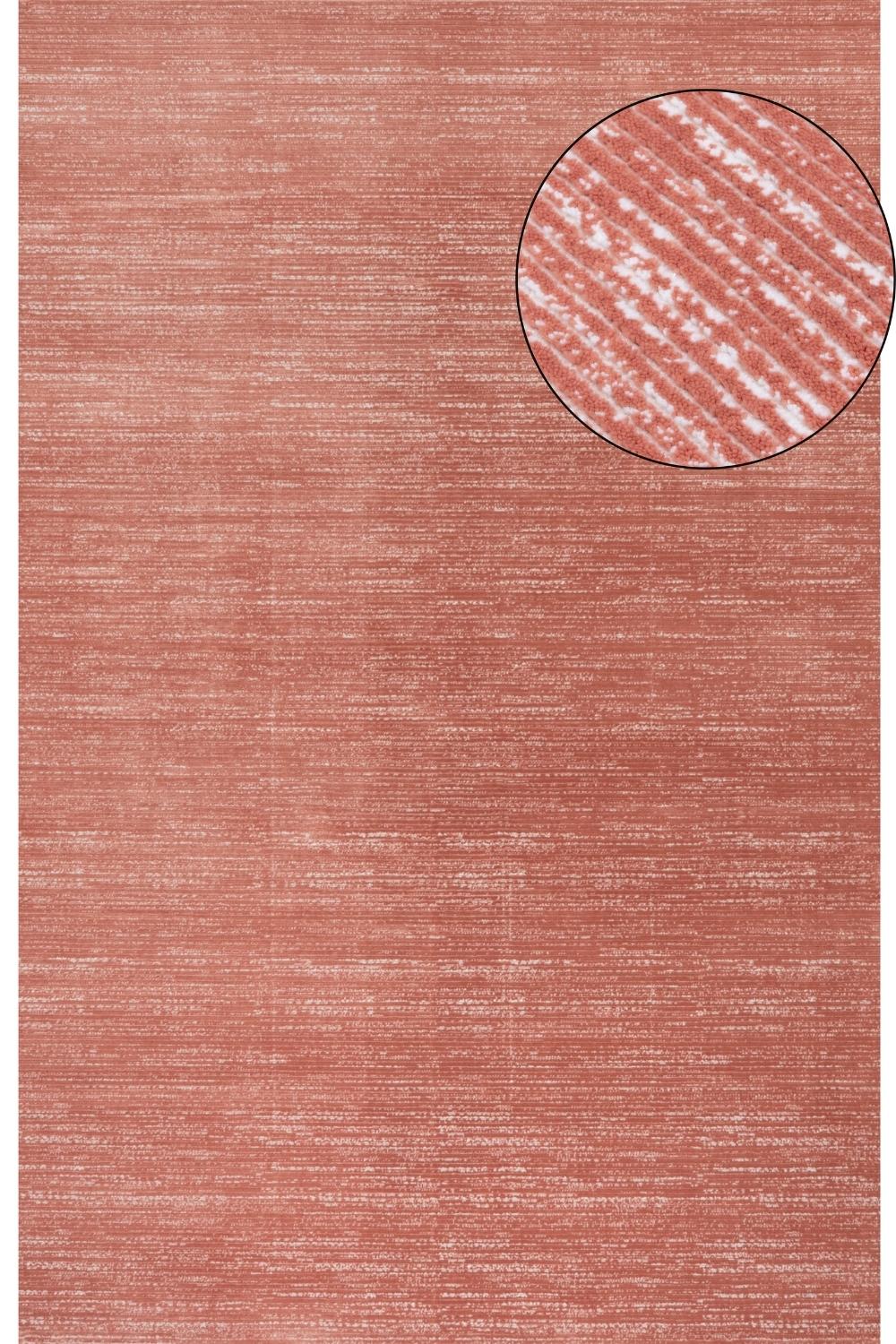 Carmel terra striped design rug, non-shedding, soft pile, cotton backing, machine-made rug.