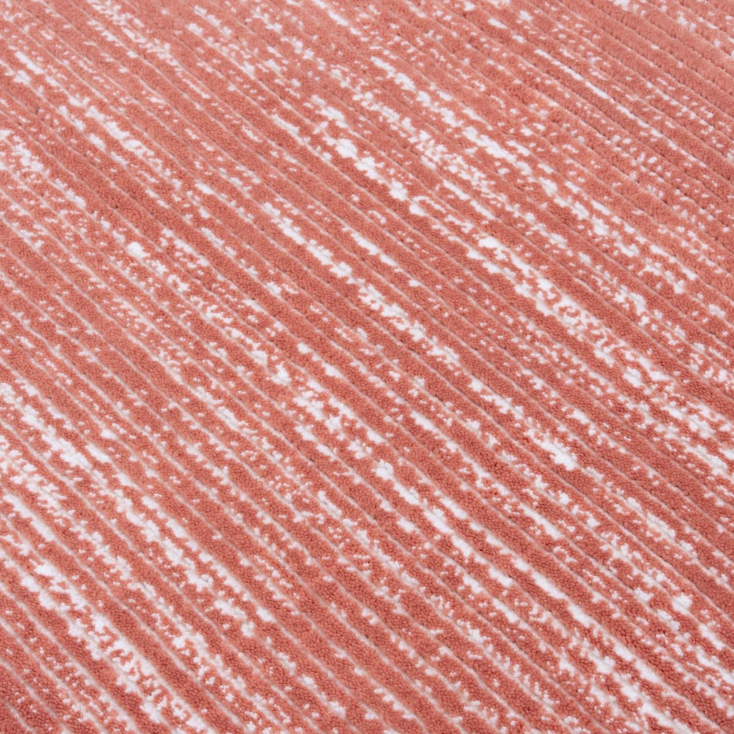 Carmel terra striped design rug, non-shedding, soft pile, cotton backing, machine-made rug.