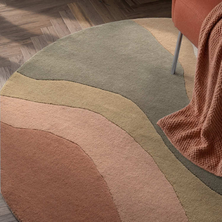 Ted Baker Chelsea Wool Rug Cream Multicolour, easy care, heat insulting, cotton backing, hand-made.