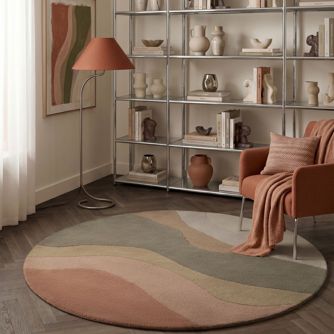 Ted Baker Chelsea Wool Rug Cream Multicolour, easy care, heat insulting, cotton backing, hand-made.