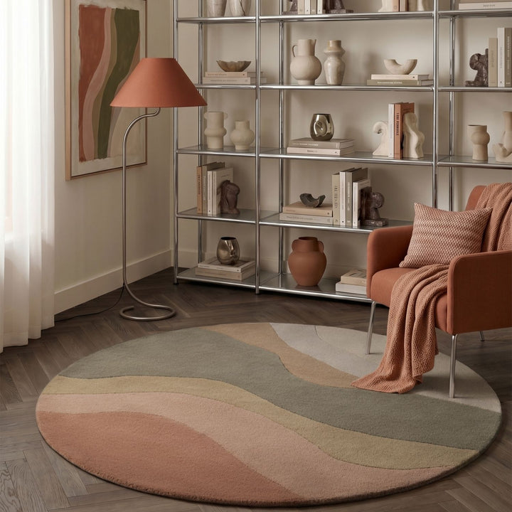 Ted Baker Chelsea Wool Rug Cream Multicolour, easy care, heat insulting, cotton backing, hand-made.