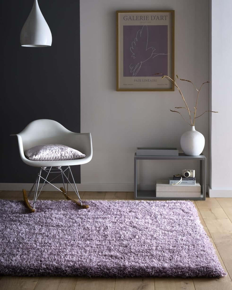Chicago Lavender Shaggy Rug | Cozy Modern Plush Carpet – The Rugs