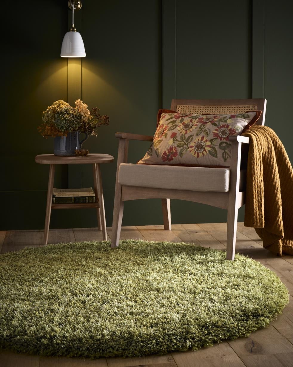 Chicago Olive Green Shaggy Rug