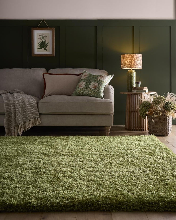 Chicago Olive Green Shaggy Rug