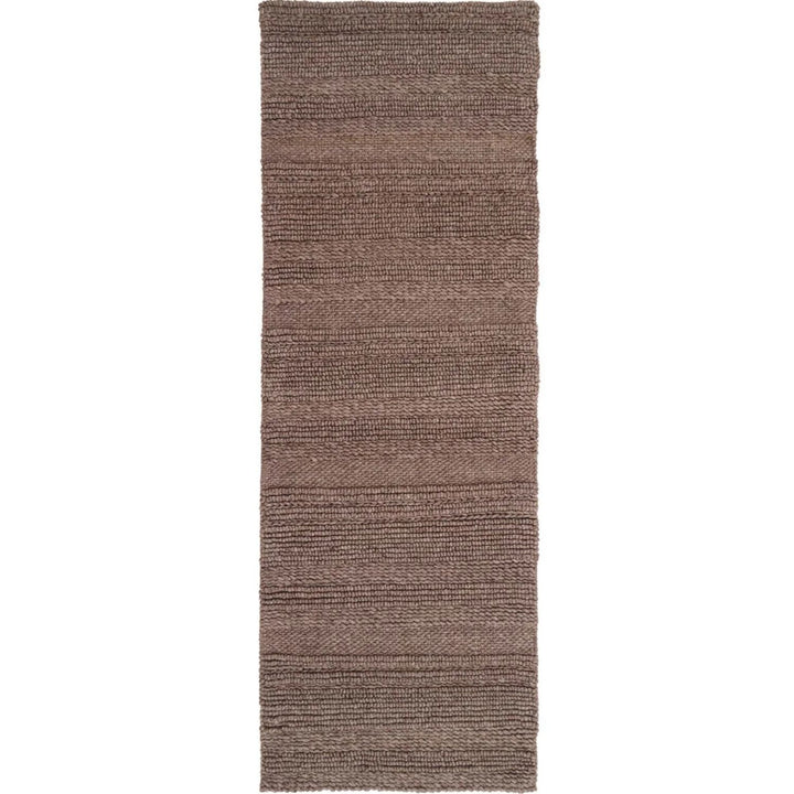 Brown textured runner rug on a white background