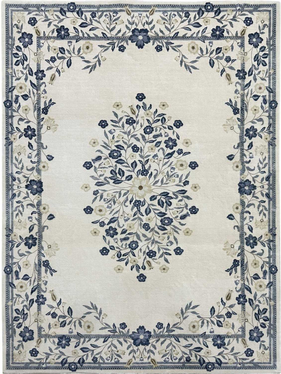 cream-royal-classic-rug-floral-design-easy to clean