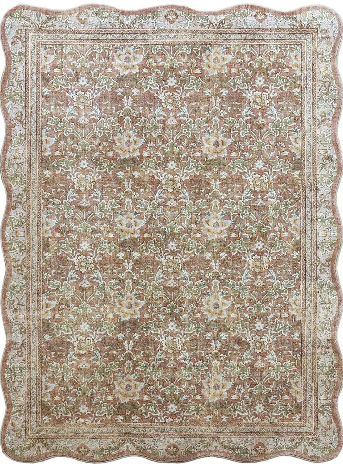 The Rugs Classical Summer Bloom Rug - Beige Floral Design