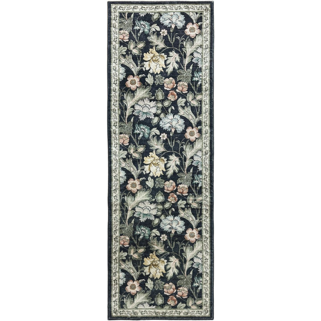 midnight-floral-rug-mlticoloured-flowers-in black background-plush feel