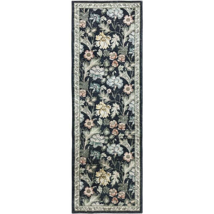 midnight-floral-rug-mlticoloured-flowers-in black background-plush feel