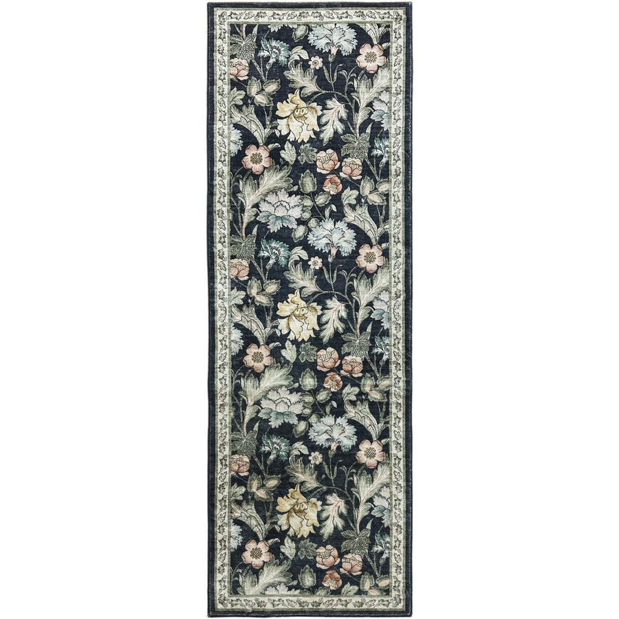 midnight-floral-rug-mlticoloured-flowers-in black background-plush feel