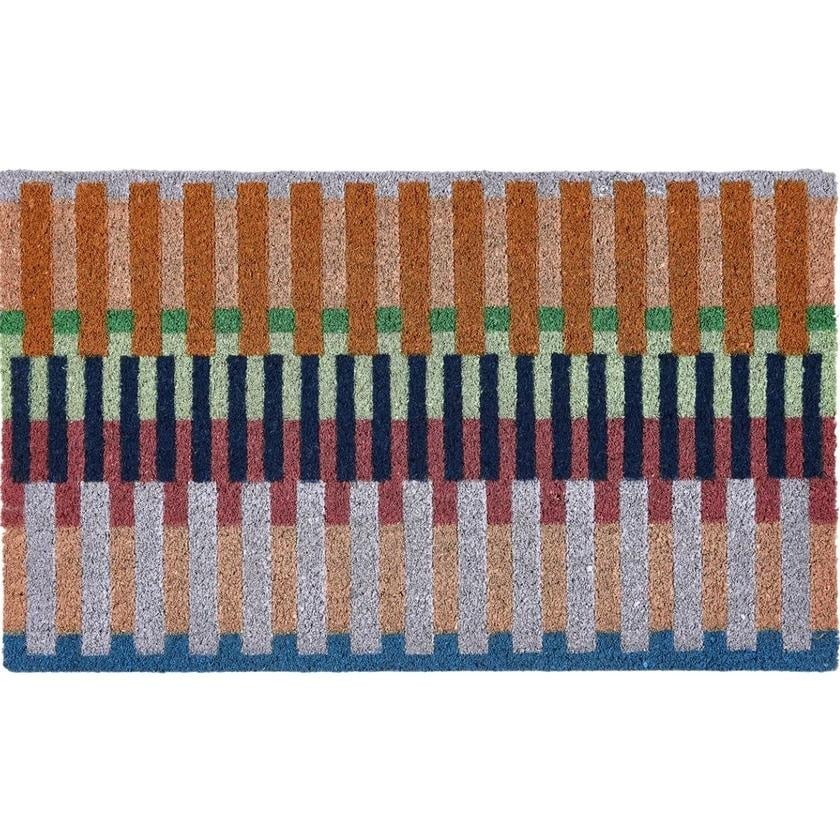 Colourful Natural Coir Doormat - 45x75 cm