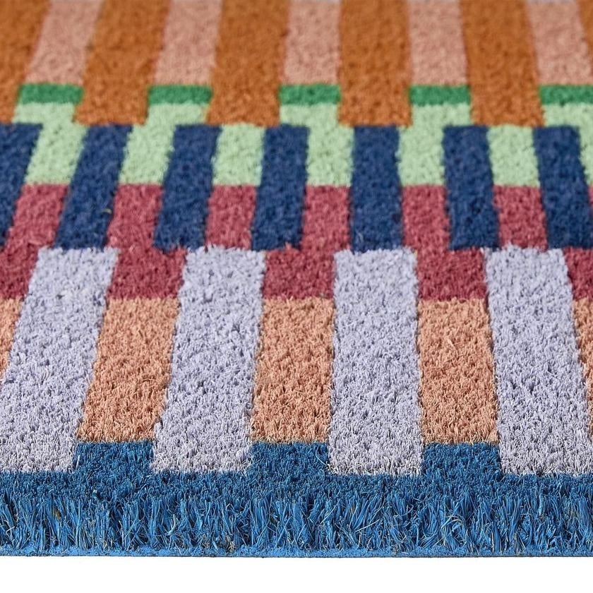 Colourful Natural Coir Doormat - 45x75 cm
