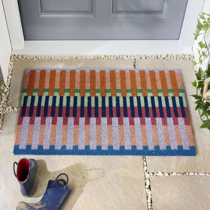 Colourful Natural Coir Doormat - 45x75 cm