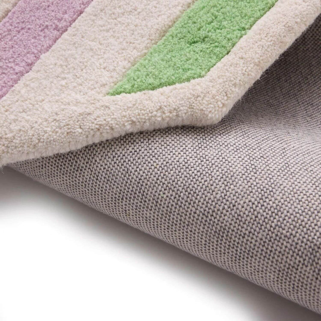 Wool Contour Bordered Rug Lavender/Green