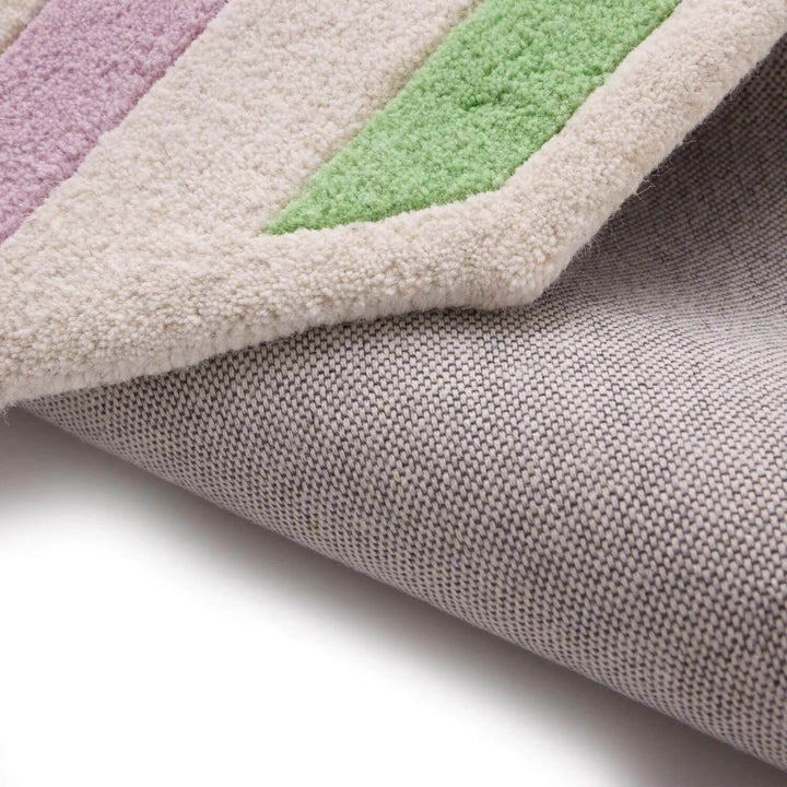 Wool Contour Bordered Rug Lavender/Green