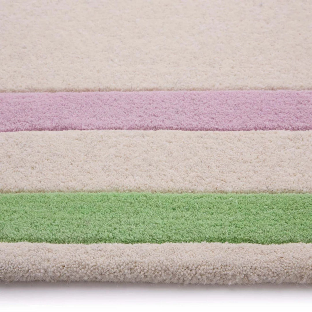 Wool Contour Bordered Rug Lavender/Green