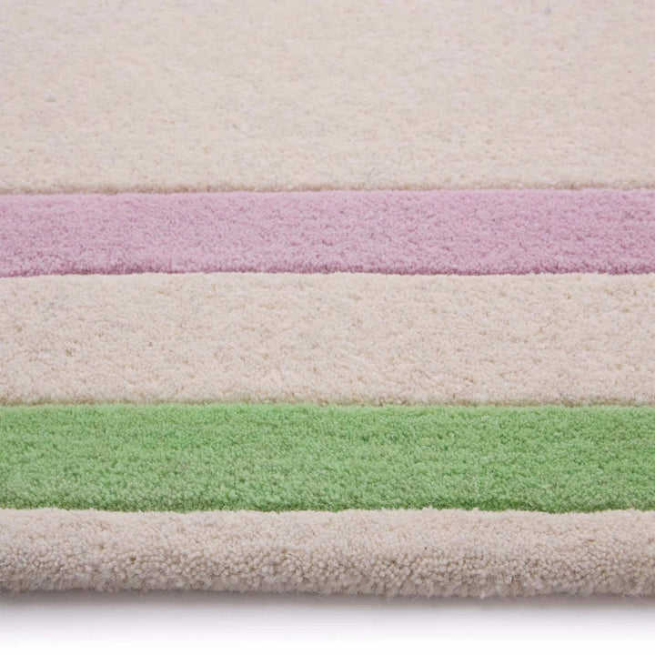 Wool Contour Bordered Rug Lavender/Green