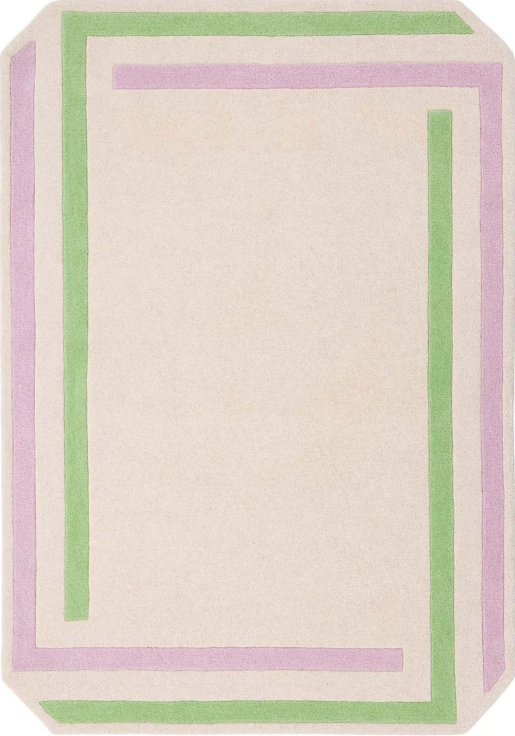 Wool Contour Bordered Rug Lavender/Green