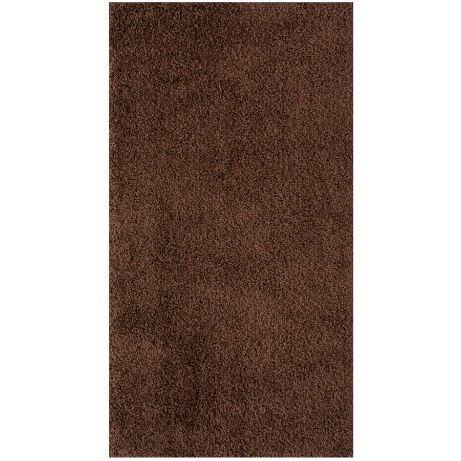 Premium Shaggy Rug Plain Brown Rectangle Shape | The Rugs
