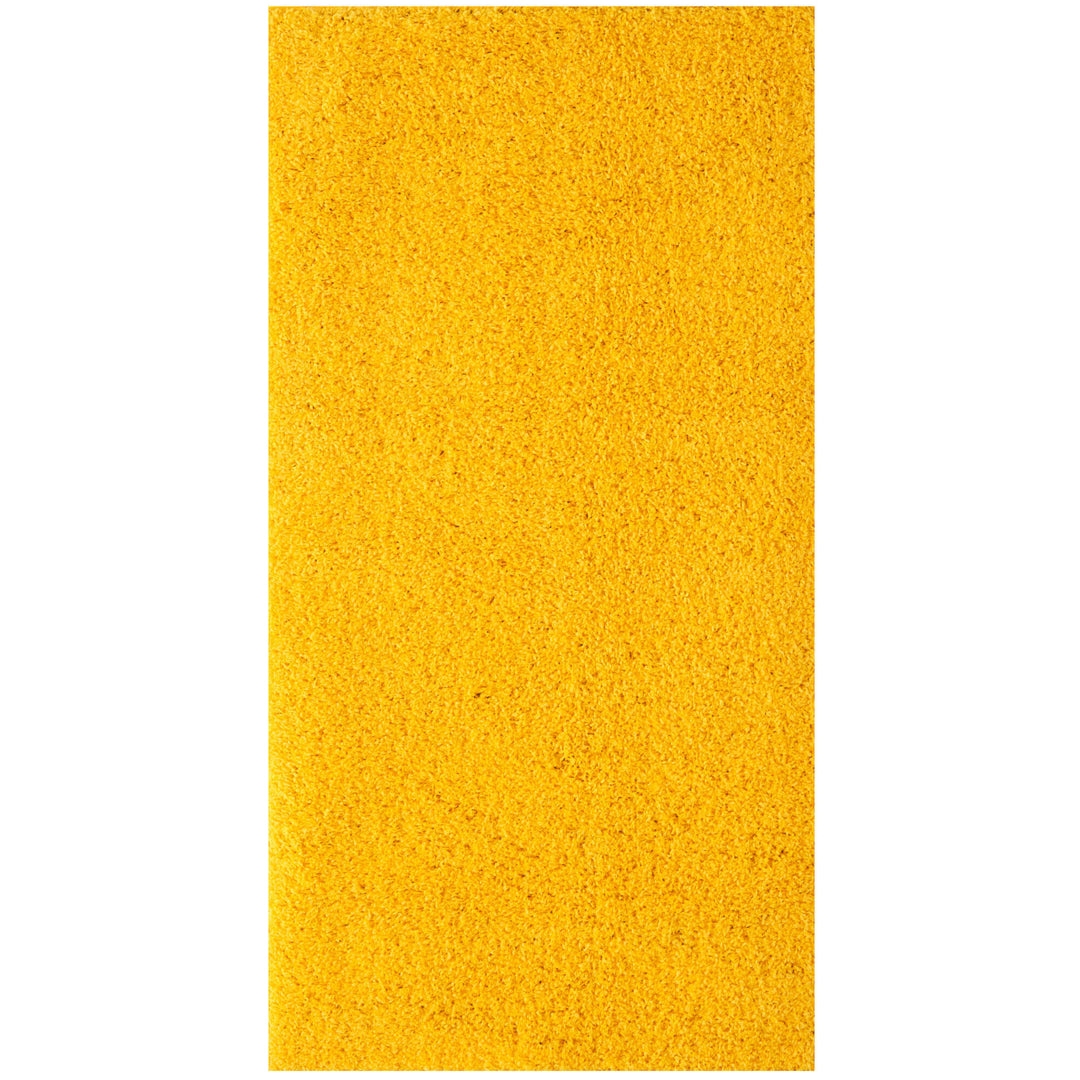 Premium Shaggy Rug Plain Yellow Rectangle Shape | The Rugs
