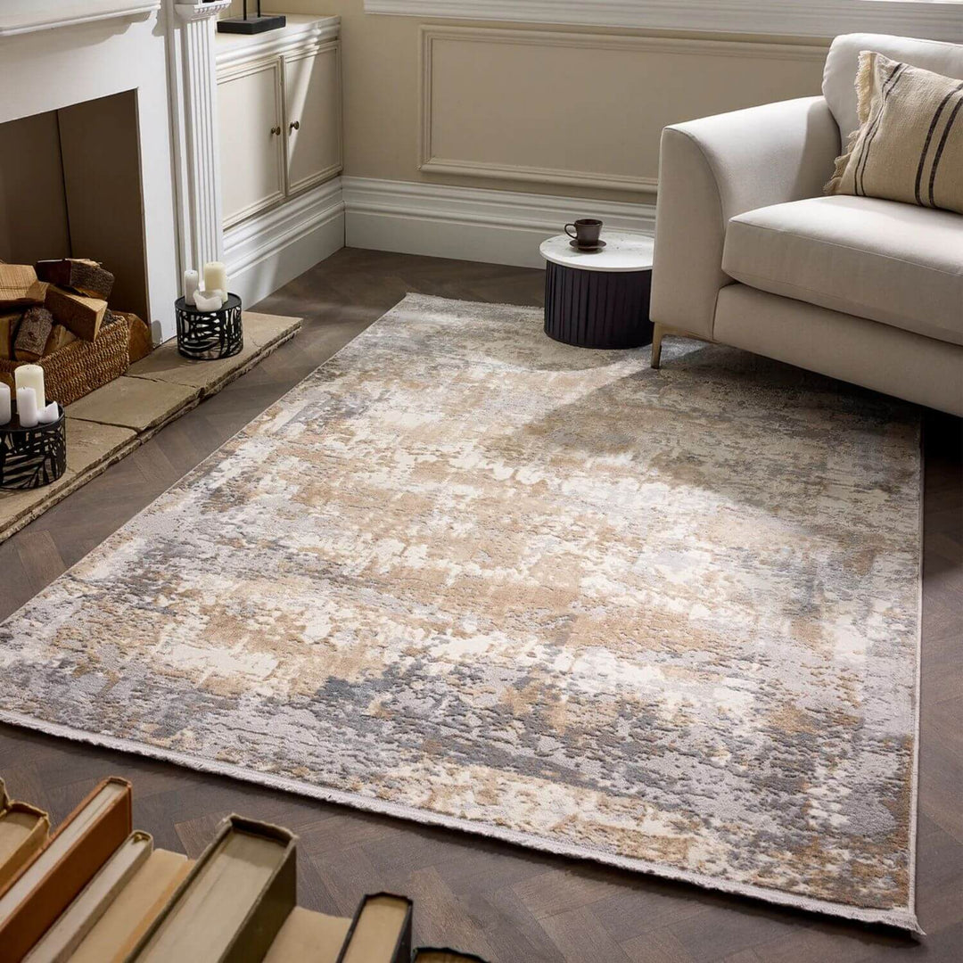 Cosimo Blue/Grey Distressed Modern Rug | Vintage | The Rugs