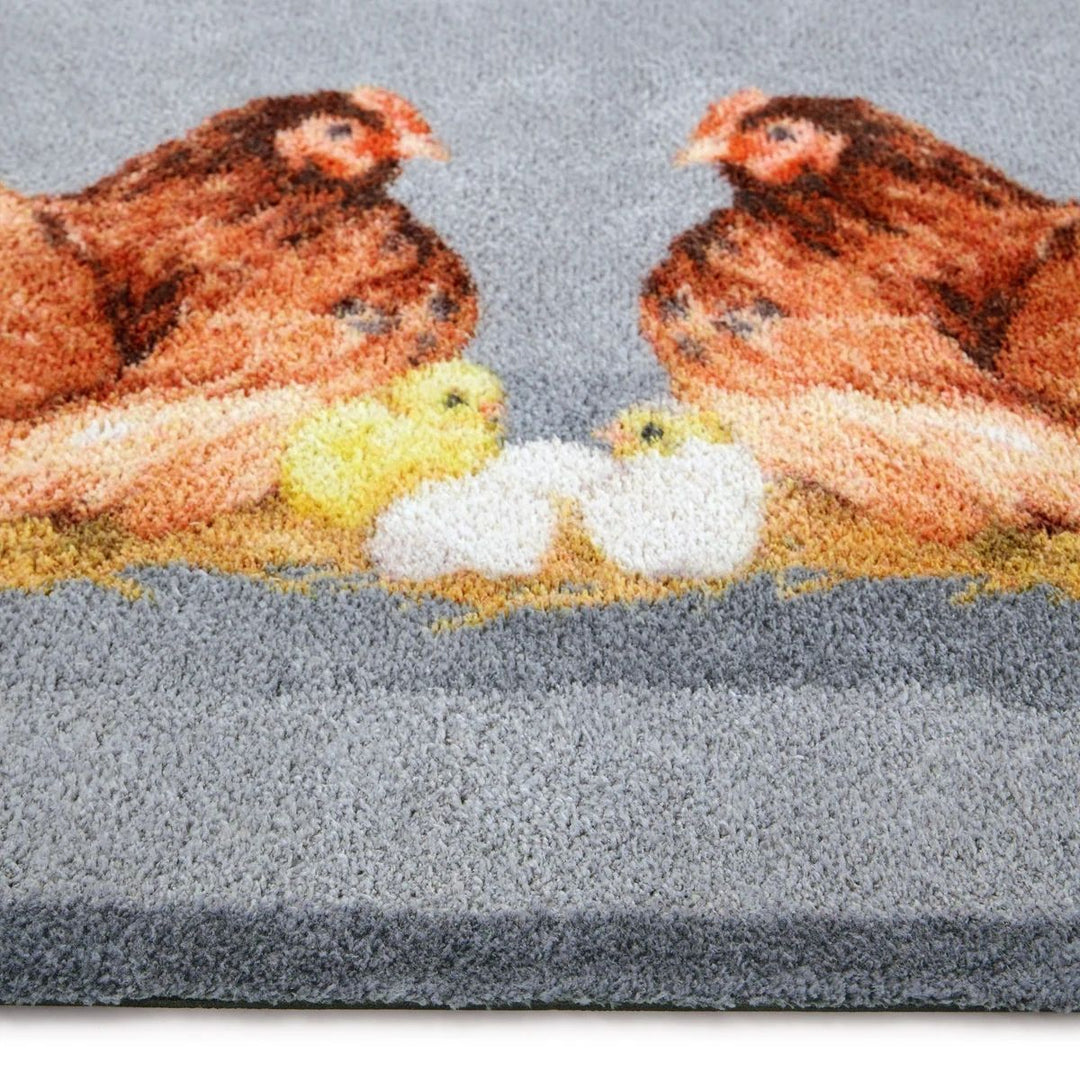View hens mat teal washable, ultra-absorbent, non-slip.