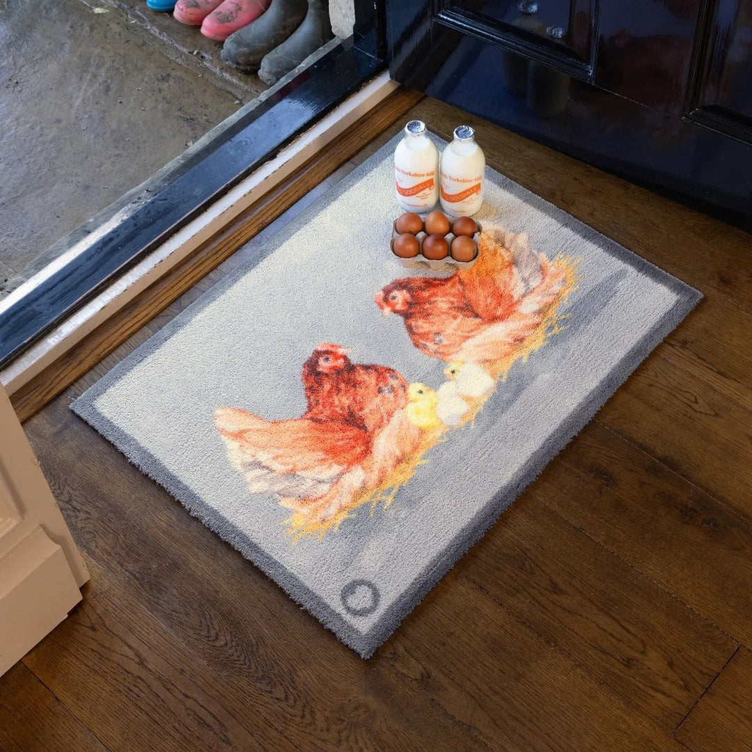 View hens mat teal washable, ultra-absorbent, non-slip.