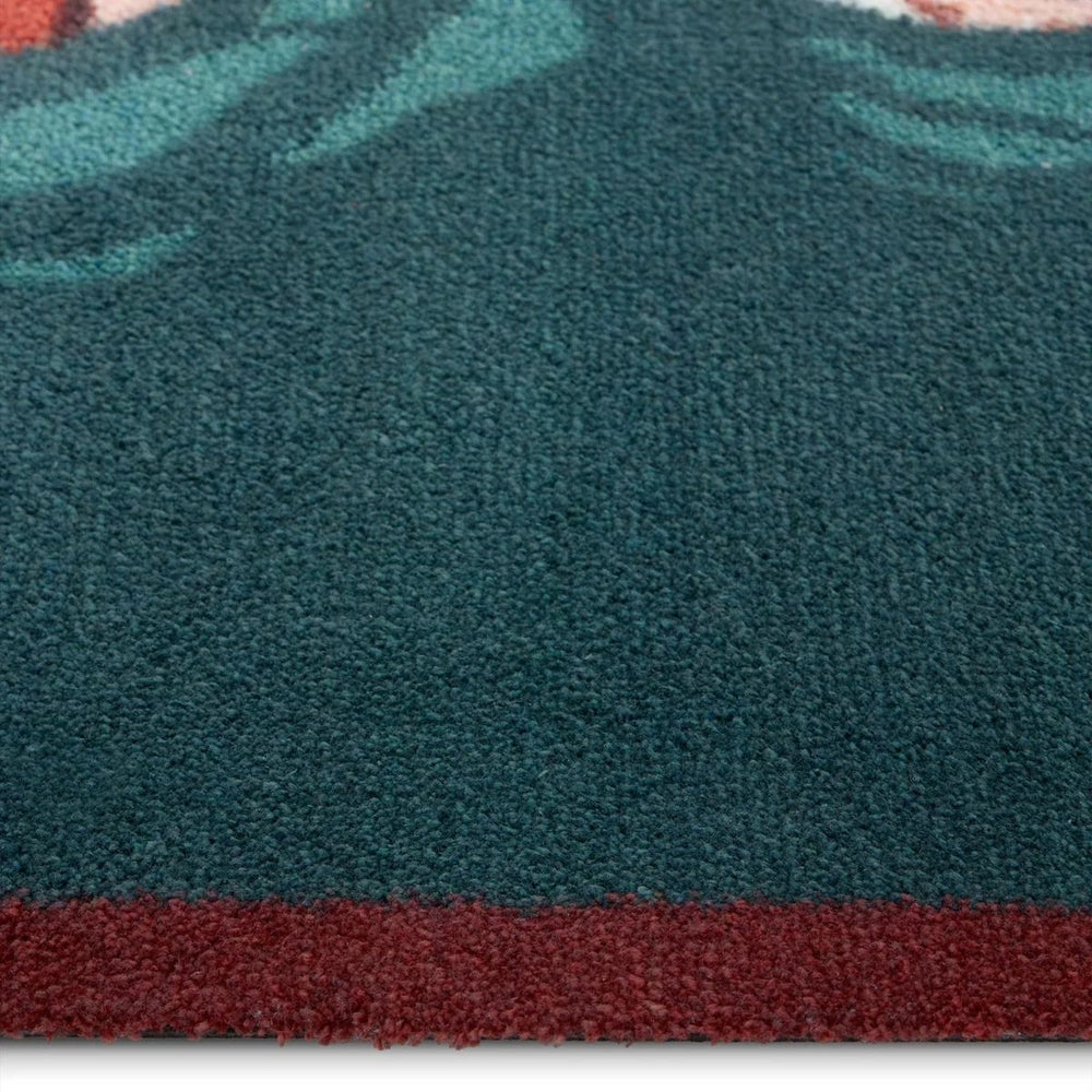 Swimming Ducks mat teal washable, ultra-absorbent, non-slip.