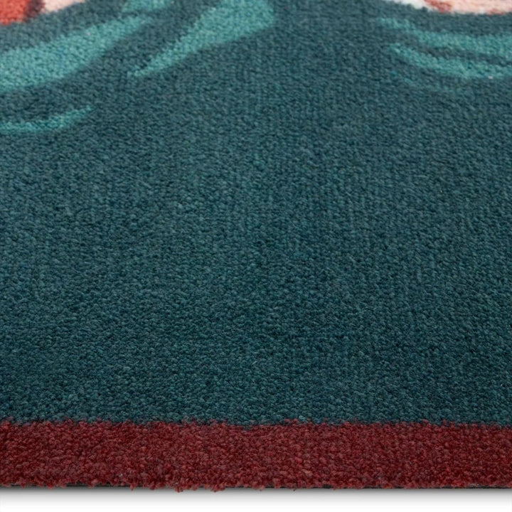 Swimming Ducks mat teal washable, ultra-absorbent, non-slip.