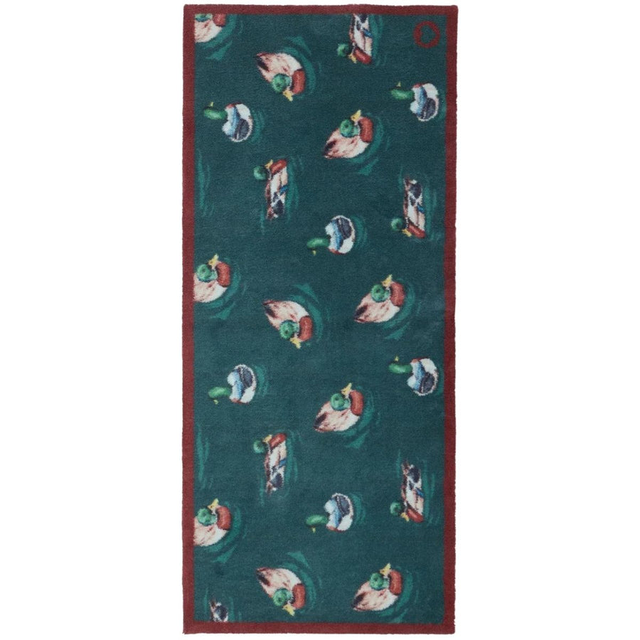 Swimming Ducks mat teal washable, ultra-absorbent, non-slip.