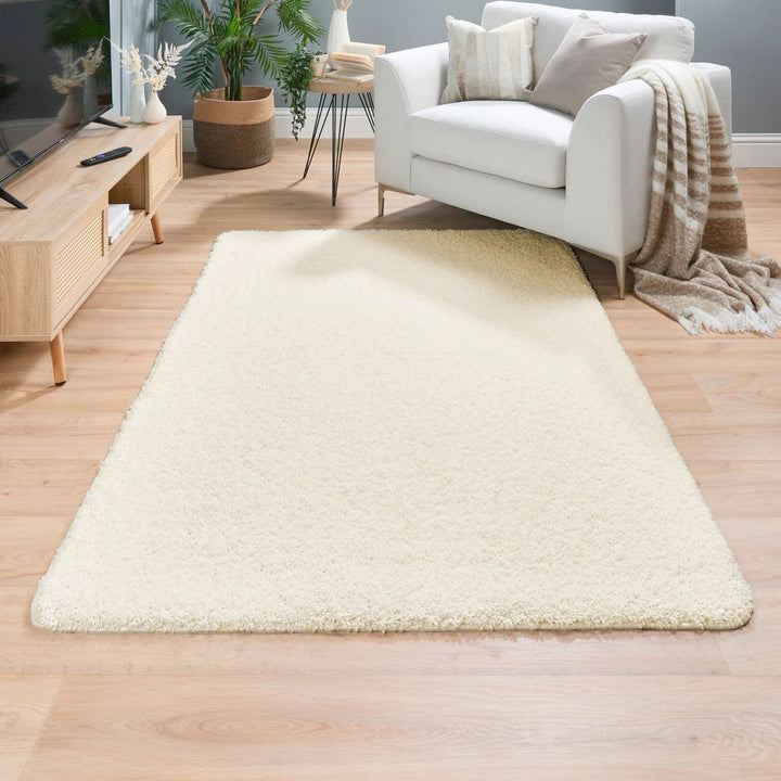 Washable Ghost Ivory Shaggy Rug | British Luxury | The Rugs