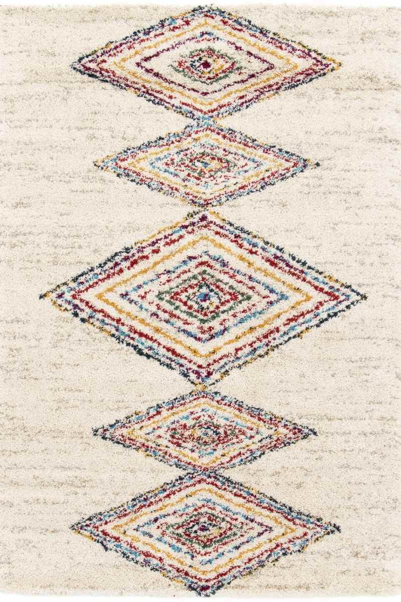 The Rugs Noble Cream Diamond Design - Quality Comfort Rug
