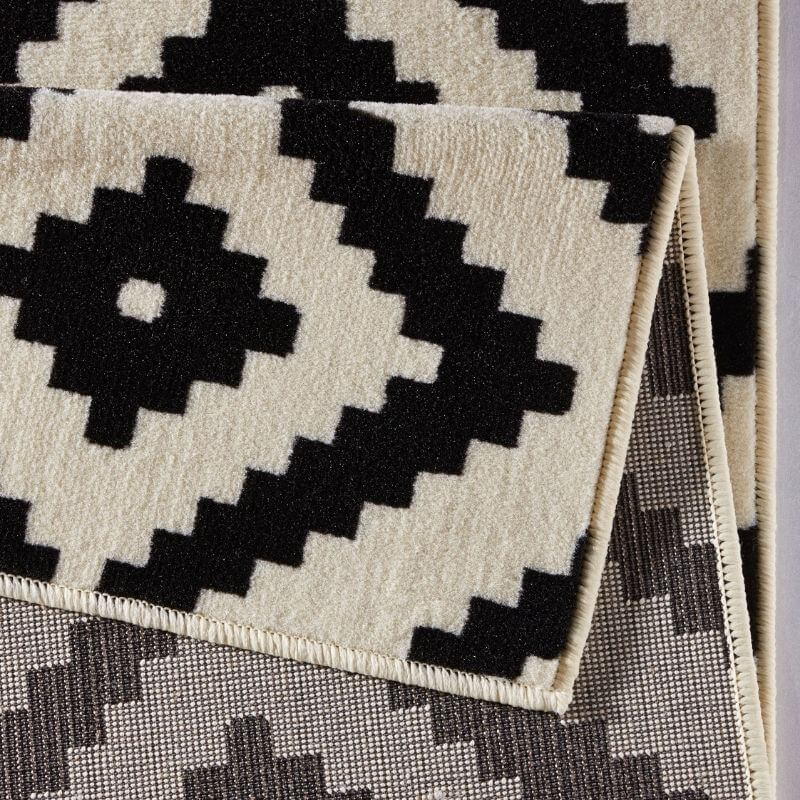 Diamond Style Rug The Rugs Velours Diamond Design Black Cream Quality Rug