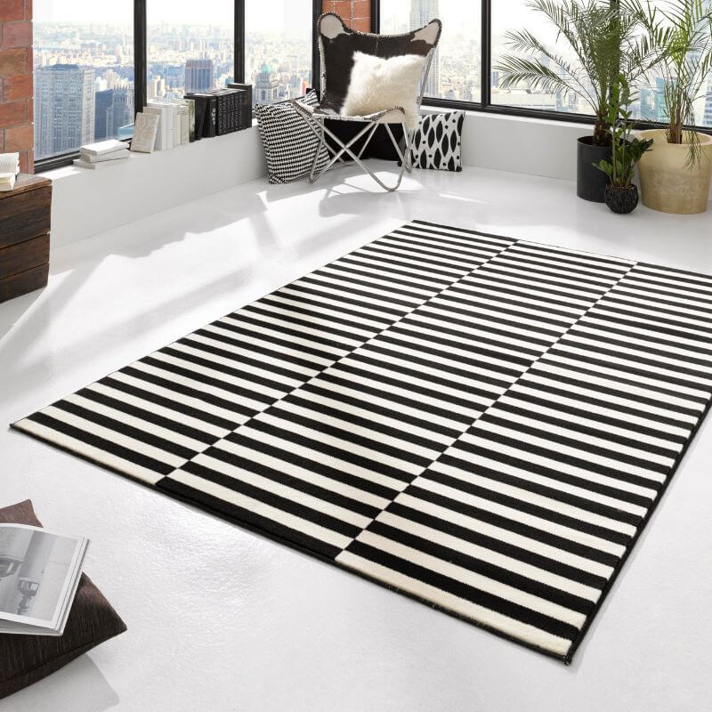 Panel Design Rug The Rugs Quality Velours Panel Design Black Cream Rug