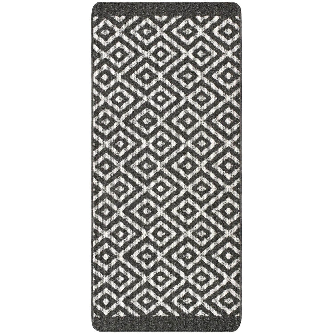 Grey Pattern Rug Mat The Rugs Diamond Dark Grey Washable Mat Runner - Quality