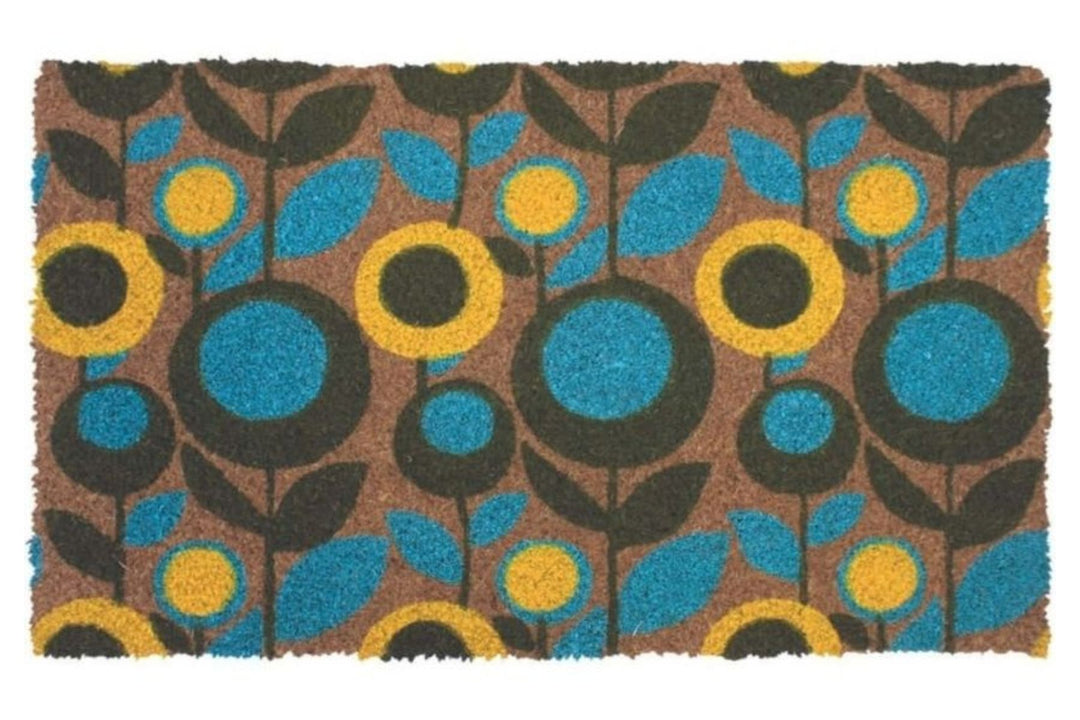Abstract Floral Coir Doormat Gainsborough 40x70 cm