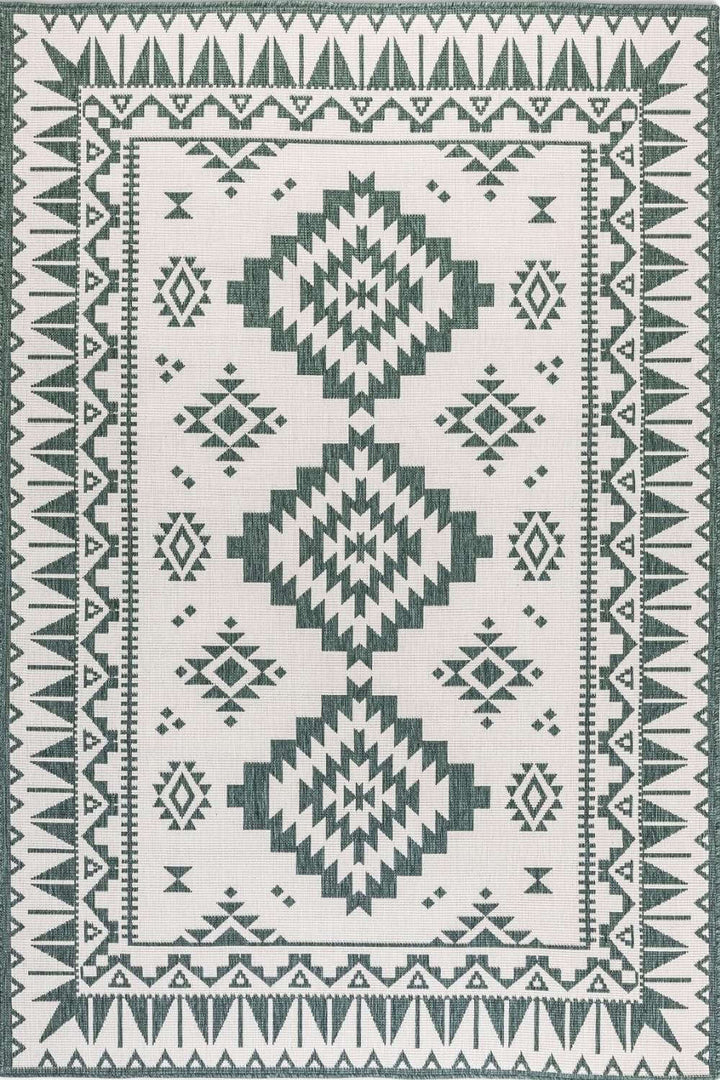 Green outdoor rug, reversible, easy care, durable material rug