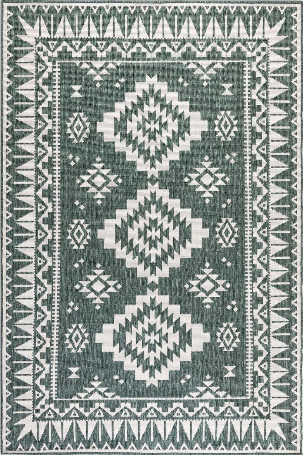 Green outdoor rug, reversible, easy care, durable material rug