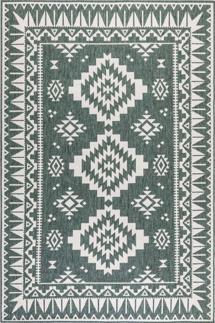 Green outdoor rug, reversible, easy care, durable material rug