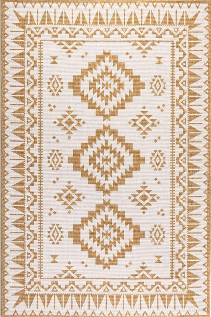 Grey White outdoor rug, reversible, easy care, durable material rug