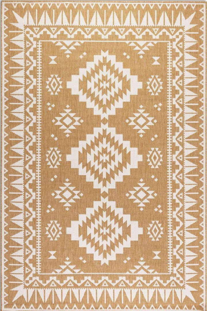 Grey White outdoor rug, reversible, easy care, durable material rug