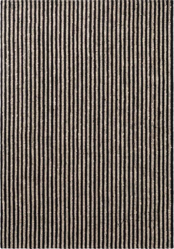 Textured black and white striped fabric pattern