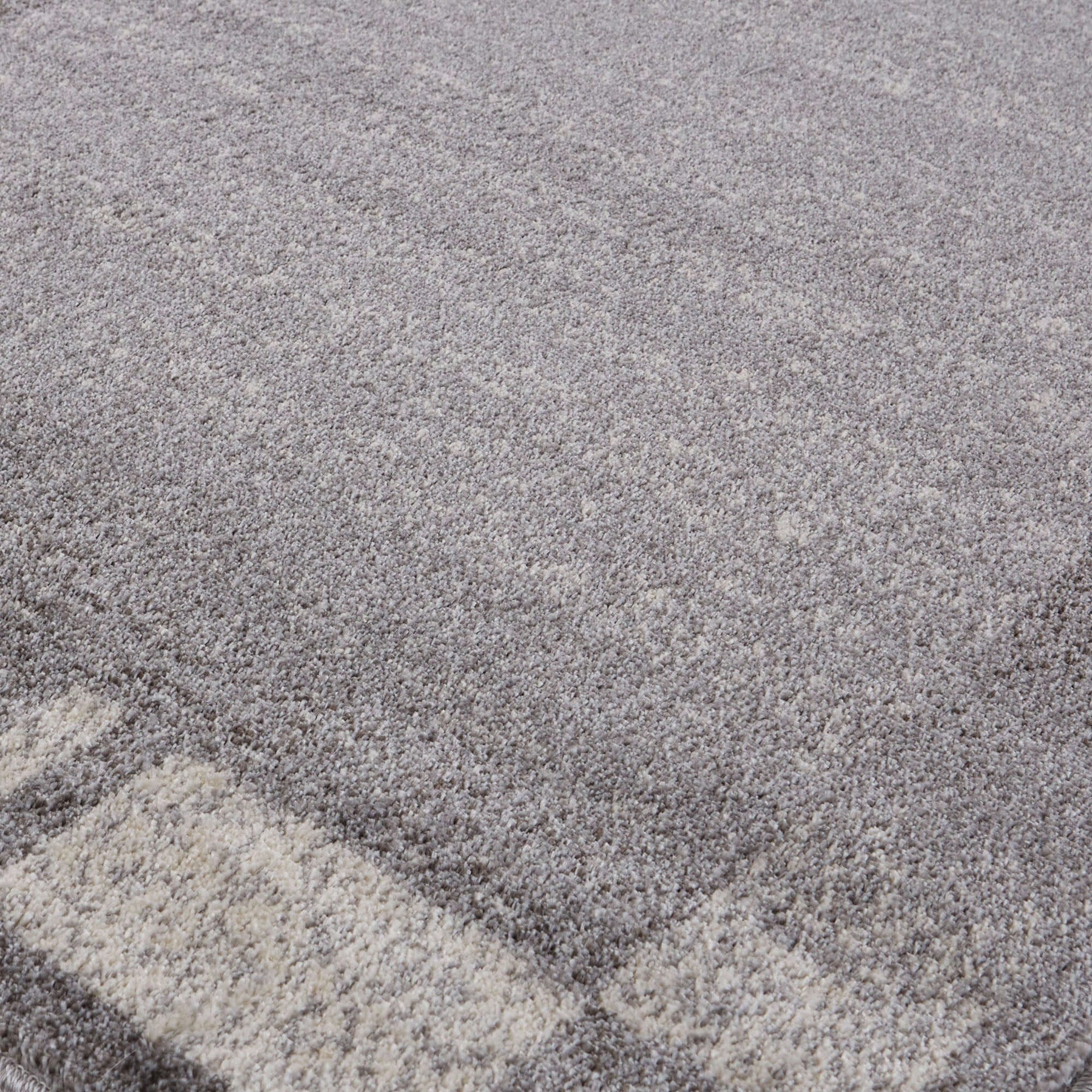 Modern Living Room Rug Bordered Grey Cream | The Rugs