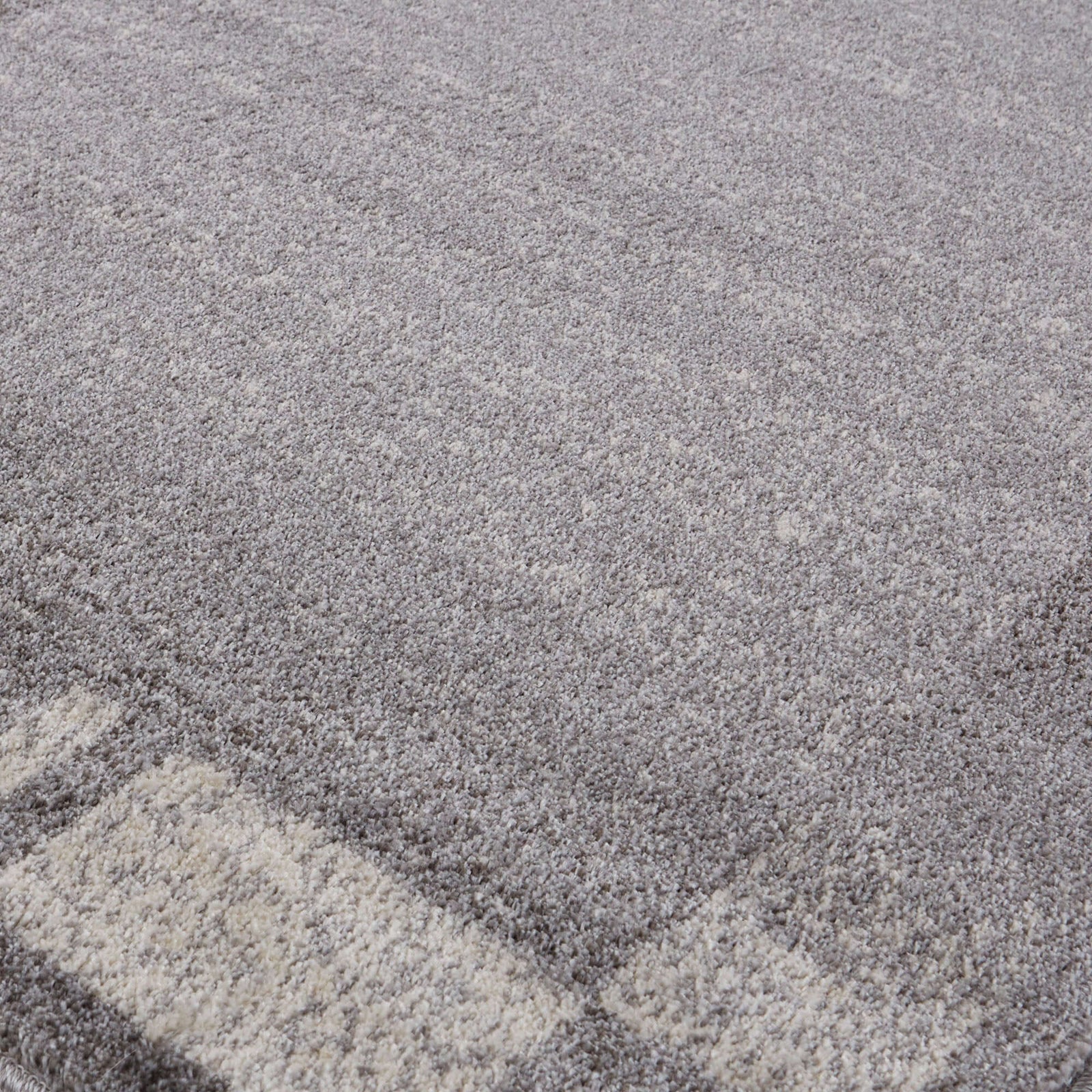 Modern Living Room Rug Bordered Grey Cream | The Rugs