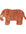 Decorative elephant rug with striped pattern on a white background