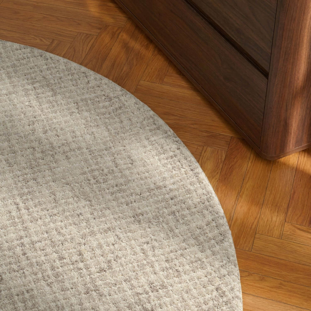 Eloise Woollen Cream Grey Rug, abstract design, natural, soft, durable material, eco-friendly, easy care rug.