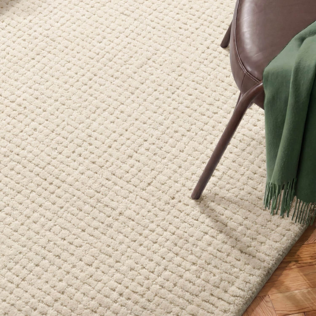 Eloise Woollen Cream Rug, Warm and Cosy rug, soft pile, long-lasting, eco-friendly | THE RUGS