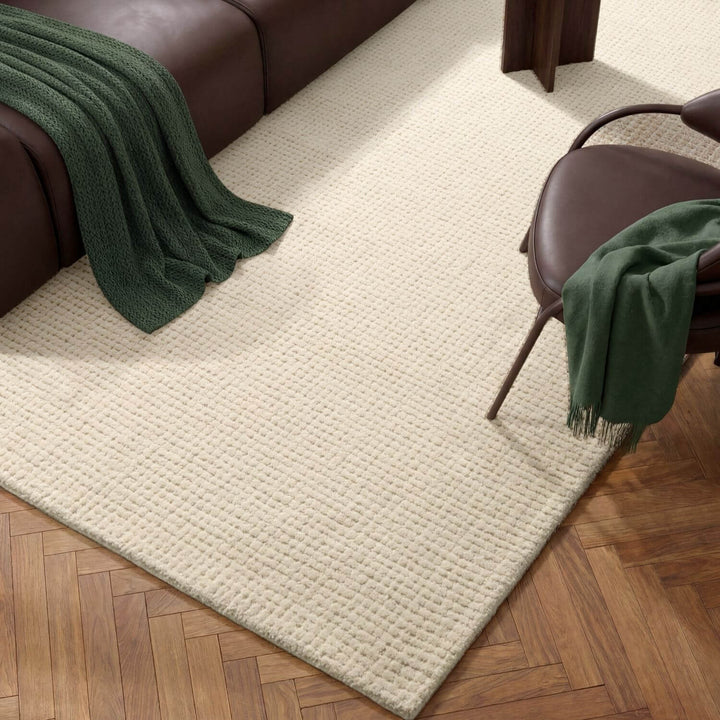 Eloise Woollen Cream Rug, Warm and Cosy rug, soft pile, long-lasting, eco-friendly | THE RUGS
