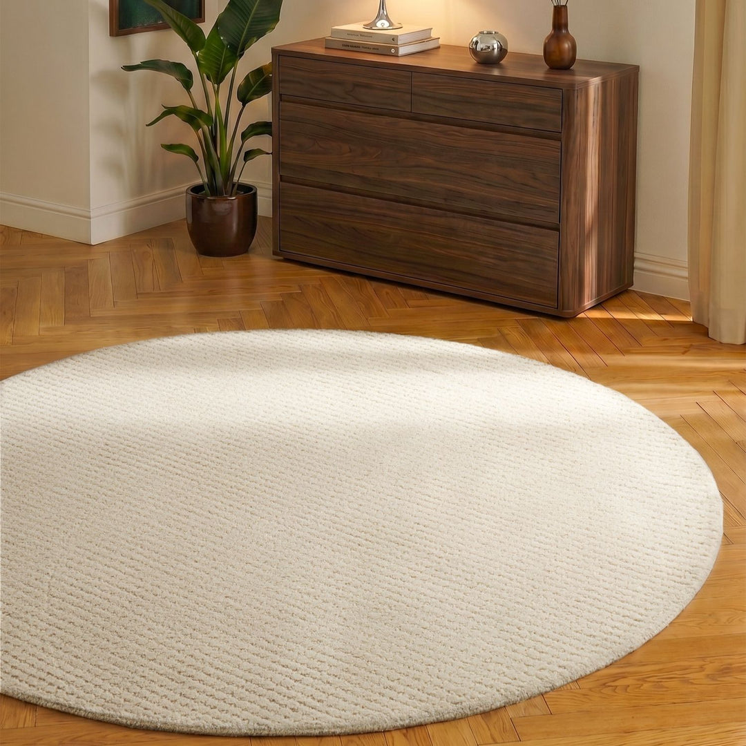 Eloise Woollen Cream Rug, Warm and Cosy rug, soft pile, long-lasting, eco-friendly | THE RUGS