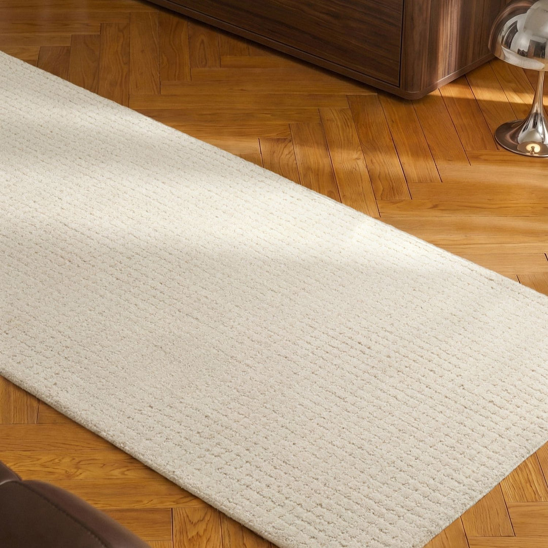 Eloise Woollen Cream Rug, Warm and Cosy rug, soft pile, long-lasting, eco-friendly | THE RUGS